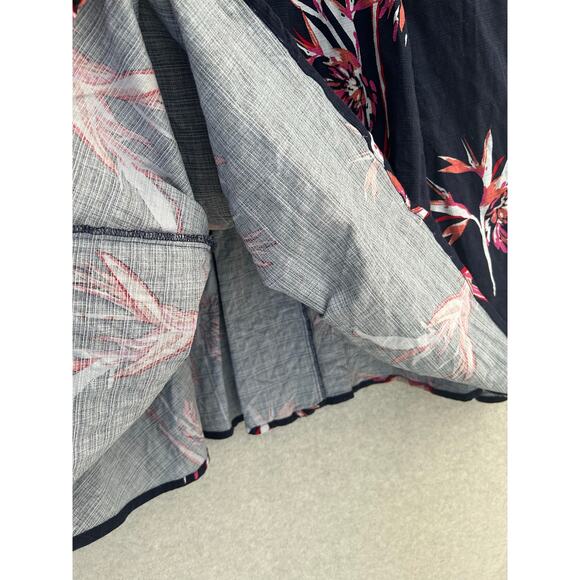 Eva Mendes New York‎ & Company Strapless Floral Fit Flare Dress Navy Pink XL - Picture 7 of 8